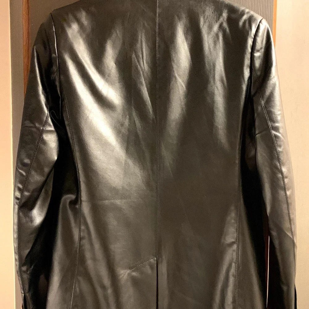 SOLD OUT RARE Nanushka Cancun Leather Blazer in Black Medium Never Worn - Picture 3 of 5